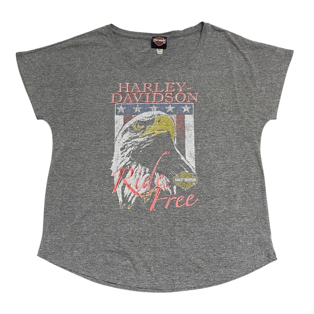 Harley-Davidson Gray Ride Free Eagle T-Shirt
